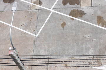 Electric Utility Pole with Wires Near Building