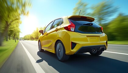 Fototapeta premium car driving on the road