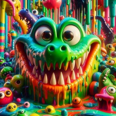 A Whimsical Gathering of Colorful Monsters in a Vivid and Charming World of Joy and Playfulness Awaits You.