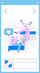 Use red envelopes to attract new customers and promote activity. Flat vector character concept illustration
