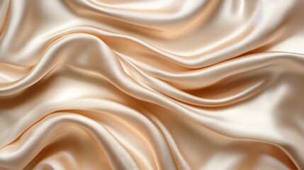 Obraz premium Processed collage of smooth elegant wavy beige light brown satin silk cloth fabric texture Background for banner backdrop or texture for 3D mapping : Generative AI