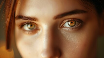 Fototapeta premium Closeup eye. Closeup shot of a female eye, focusing on the iris and surrounding skin.