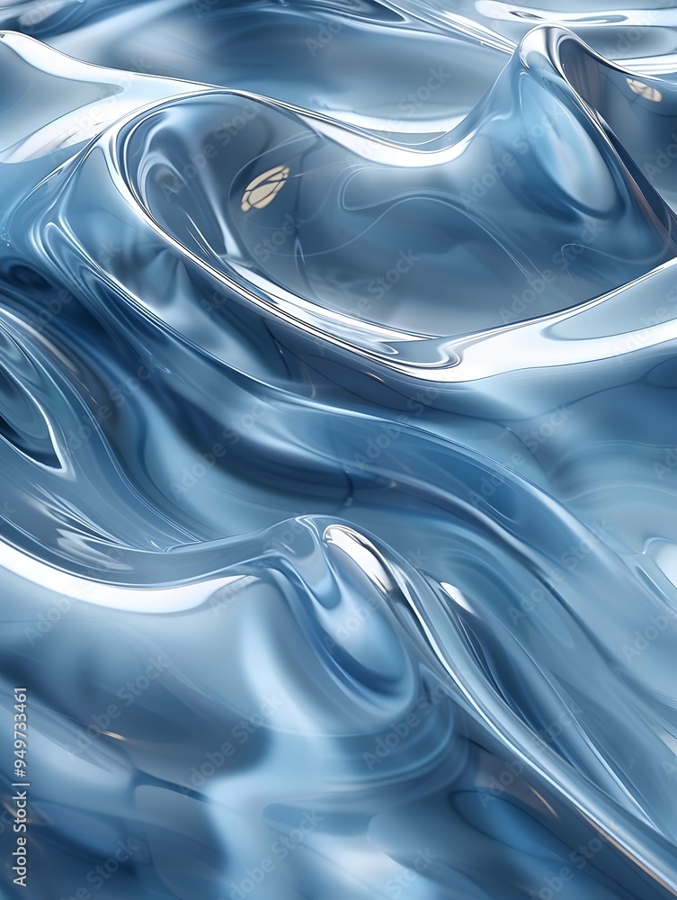 Poster abstract blue liquid flowing, creating a mesmerizing pattern. a close-up shot, capturing the texture