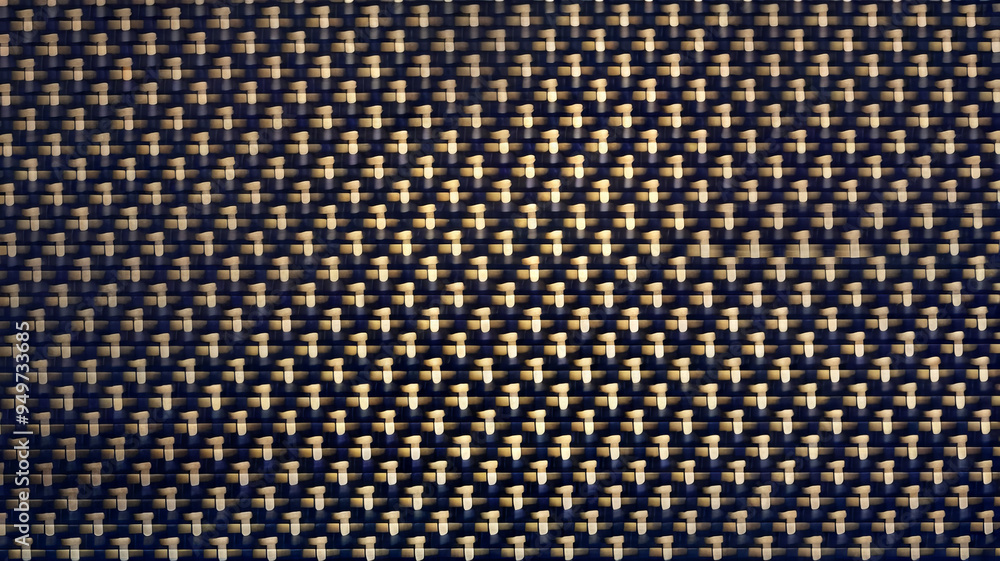Aufkleber woven fabric texture. close up of a woven fabric with a blue and gold pattern. perfect for backgroun