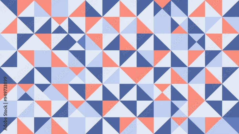 Aufkleber Geometric triangle pattern. Abstract geometric design with colorful triangle shapes, perfect for backgrounds or textures.
