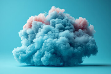 Floating democratic symbols in a light pastel blue cloud,
