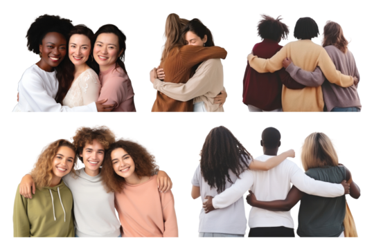 PNG friendship hug element set, transparent background