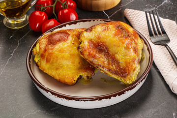 Roasted chicken thigh with spices