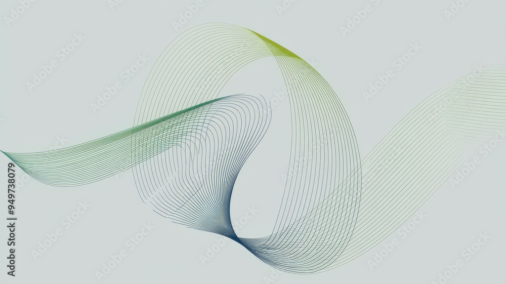Poster abstract green wave. abstract flowing green lines creating a wave pattern, ideal for backgrounds or 