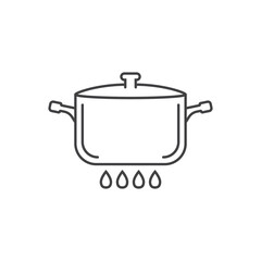 Сooking pot icon in flat style. Saucepan vector illustration on isolated background. Pan sign business concept.