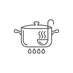 Сooking pot icon in flat style. Saucepan vector illustration on isolated background. Pan sign business concept.
