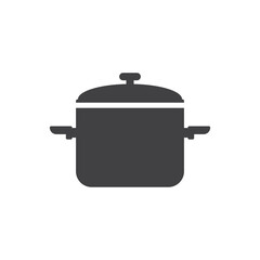 Сooking pot icon in flat style. Saucepan vector illustration on isolated background. Pan sign business concept.