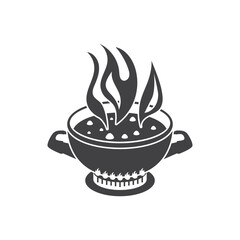 Сooking pot icon in flat style. Saucepan vector illustration on isolated background. Pan sign business concept.