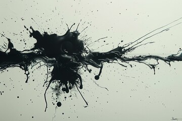 Abstract Art Splatter Painting, Watercolor Spill Design