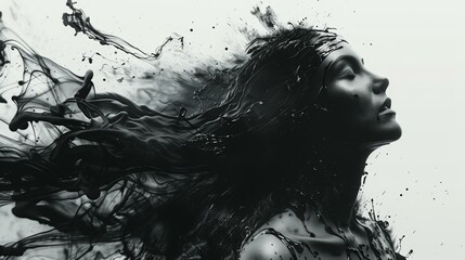 Artistic Portrait of Woman with Abstract Effects