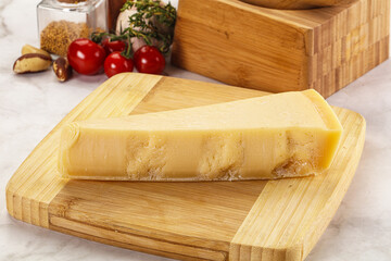 Hard parmesan cheese piece triangle