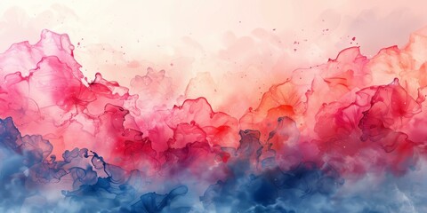 Abstract Pink and Blue Watercolor Art