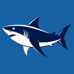 Obraz premium Shark Silhouette image art for vector illustration on blue background