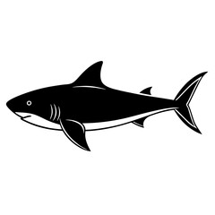 Fototapeta premium Shark Silhouette image art for vector illustration on white background
