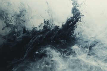 Abstract Ocean Waves, Artistic Watercolor Painting