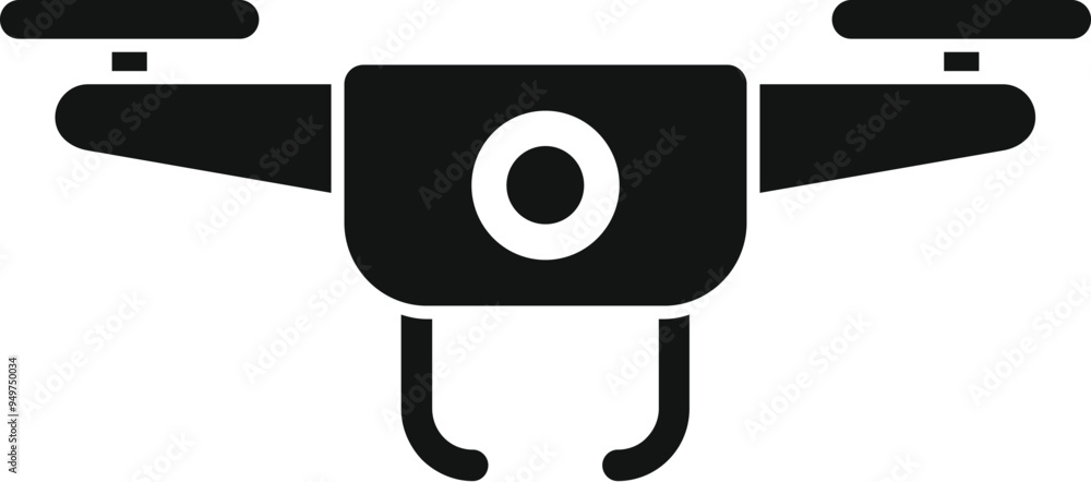 Aufkleber modern drone flying with camera icon in simple style isolated on white background