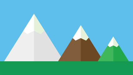 Mountain landscape. Flat design. Vector illustration.