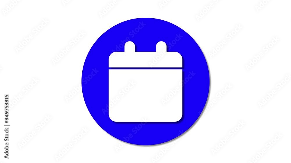 Poster calendar animation on white background ideal for clean, modern digital designs and user interface el