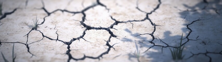 Obraz premium Textured Earth Tones, Seamless patterns of parched cracked earth in muted browns and soft yellows, ideal for earthy backgrounds in minimalist designs and clean settings