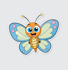 clipart Vector of a colorful butterfly on a white background