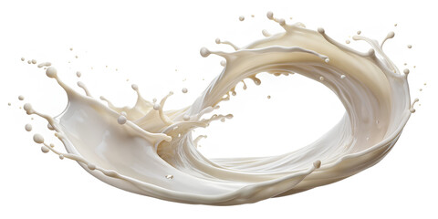 Milk splash of spiral isolated on a white background. Clipping path