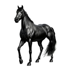 Fototapeta premium Black Horse in a Dark Background