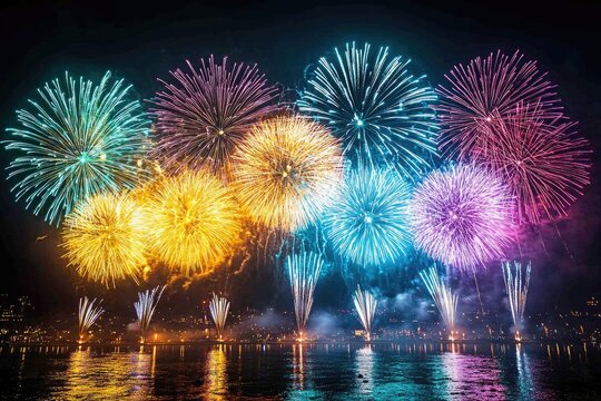 Bonfire night celebration: Guy Fawkes Night, annual UK tradition bonfires, fireworks on 5 November, historical events with vibrant displays, uniting communities in a shared evening of festivities.