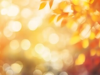 Obraz premium autumn leaves, Fallen leaves, bokeh, illustration, background, Generative AI