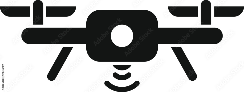 Aufkleber simple vector icon of a drone sending a signal, featuring a camera and antenna
