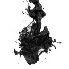 Abstract Black Liquid Splash