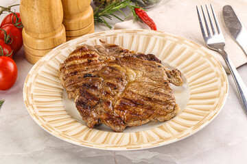 Grilled pork neck sirloin steak