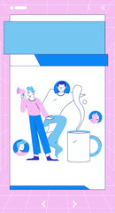 Personnel doing job interview flat vector concept operation hand drawn illustration
