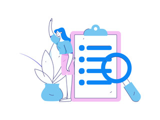 Personnel doing job interview flat vector concept operation hand drawn illustration
