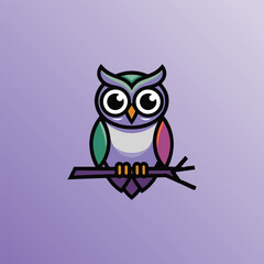 Obraz premium Owl logo template Bird Cartoon
