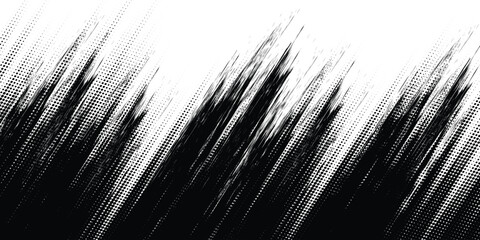 Obraz premium Abstract Black and Yellow Dirty Grunge Background with Halftone Effect. Sports Background with Brush Stroke Illustration. modern