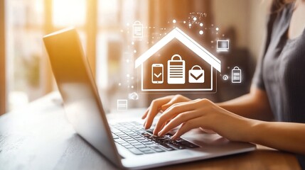 A person purchasing insurance online from the comfort of their home using a laptop.