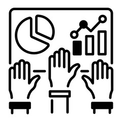 Fototapeta premium Line style icon of workshop participation 