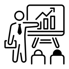 An outline icon of profit analysis 