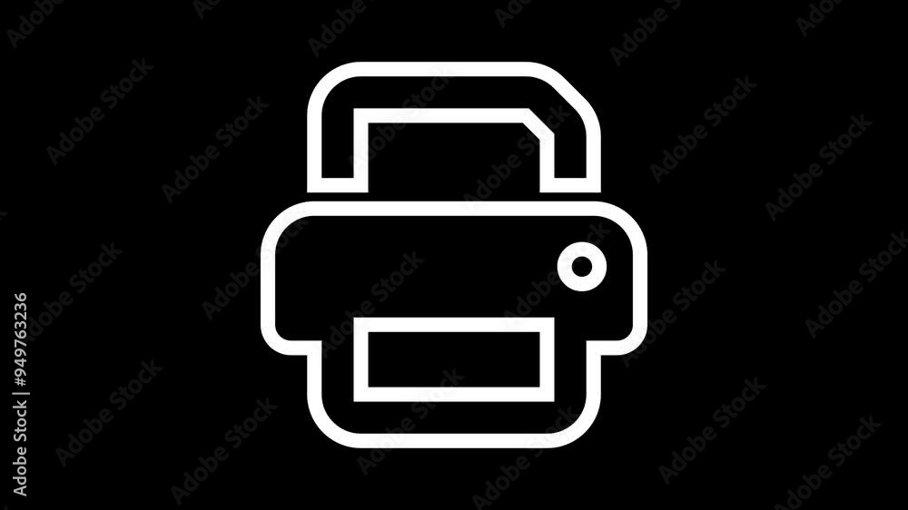 Poster creative printer icons to enhance digital app interfaces and improve interaction with printing eleme