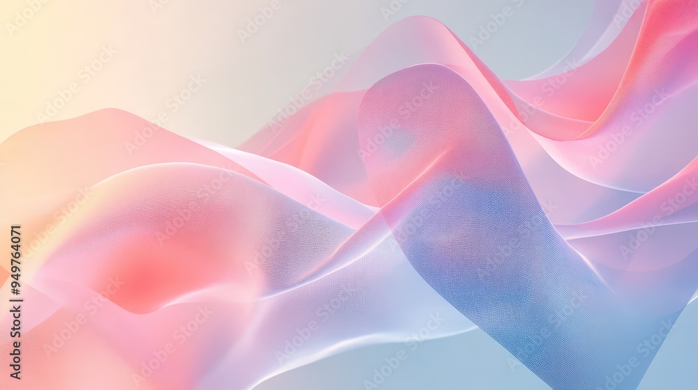 Aufkleber delicate, ephemeral geometric shapes with soft gradients, creating a fleeting and graceful design ag