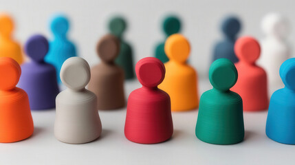 Obraz premium Clay-style 3D networking icon, vibrant hues, symbolizes connectivity and collaboration, ideal for marketing materials, showcased against a clean white backdrop