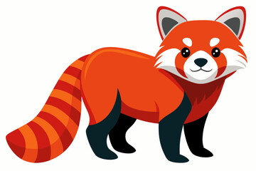 Red and Black Panda Illustration - Adorable Wildlife Vector Art