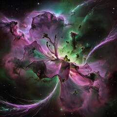 The Celestial Garden  A Blooming Nebula in the Depths of Space