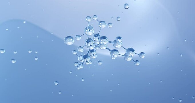 amprolium rotating molecular structure, 3d model of molecule, coccidiostat, looped video
