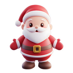 Obraz premium Cartoon Santa Claus 3D icon isolated on white background